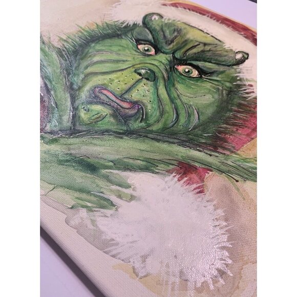 Painting Of The Grinch That Stole Christmas Local Artist Art Work Hand Painted - Picture 3 of 5